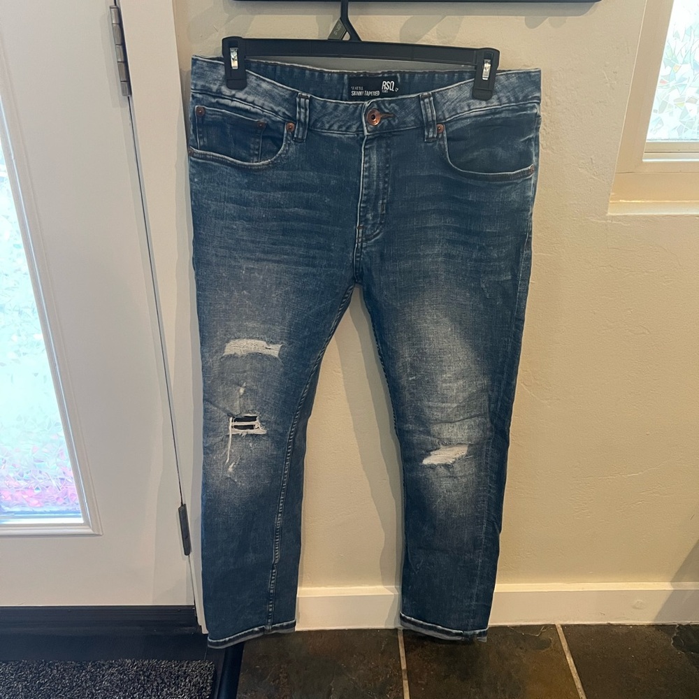RSQ Men's Dark Blue Relaxed Jeans